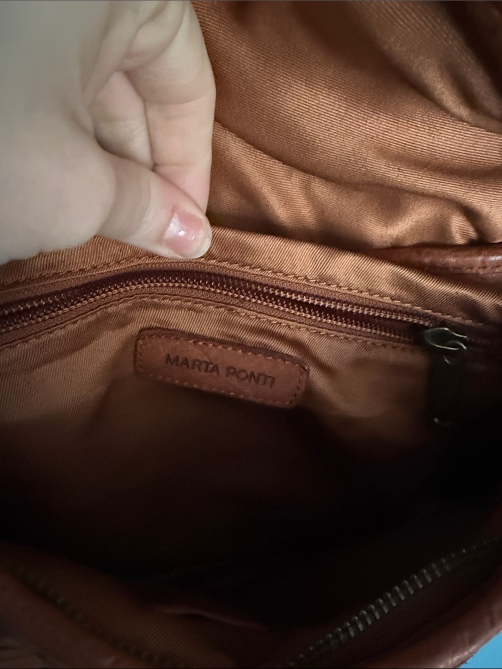 Marta Ponti Woven Shoulder Bag in Cognac - Picture 2 of 5